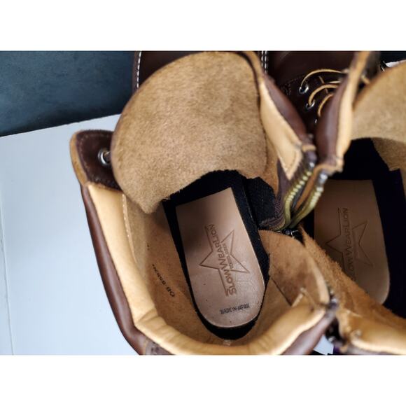 Slow Wear Lion Handmade in Japan Ultra High End Zip/Lace Up Leather Boots US 7 E - Picture 8 of 15